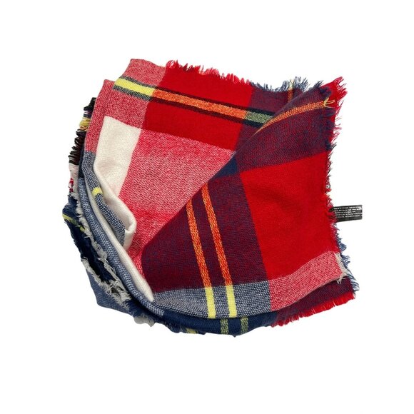 Zara Plaid Soft Blanket Scarf Cozy Oversized Fringed Edge - Picture 3 of 3